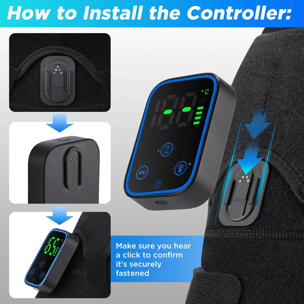 At home cordless shoulder heating massager with app control and vibration