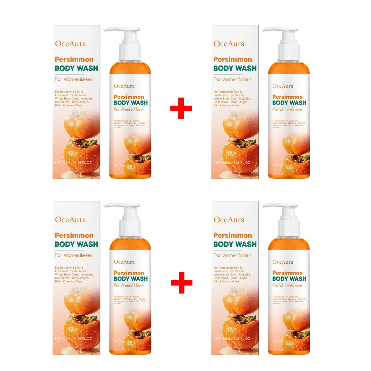 Daily Shower Persimmon Body Wash Sweat Odor Eliminating Natural Gel