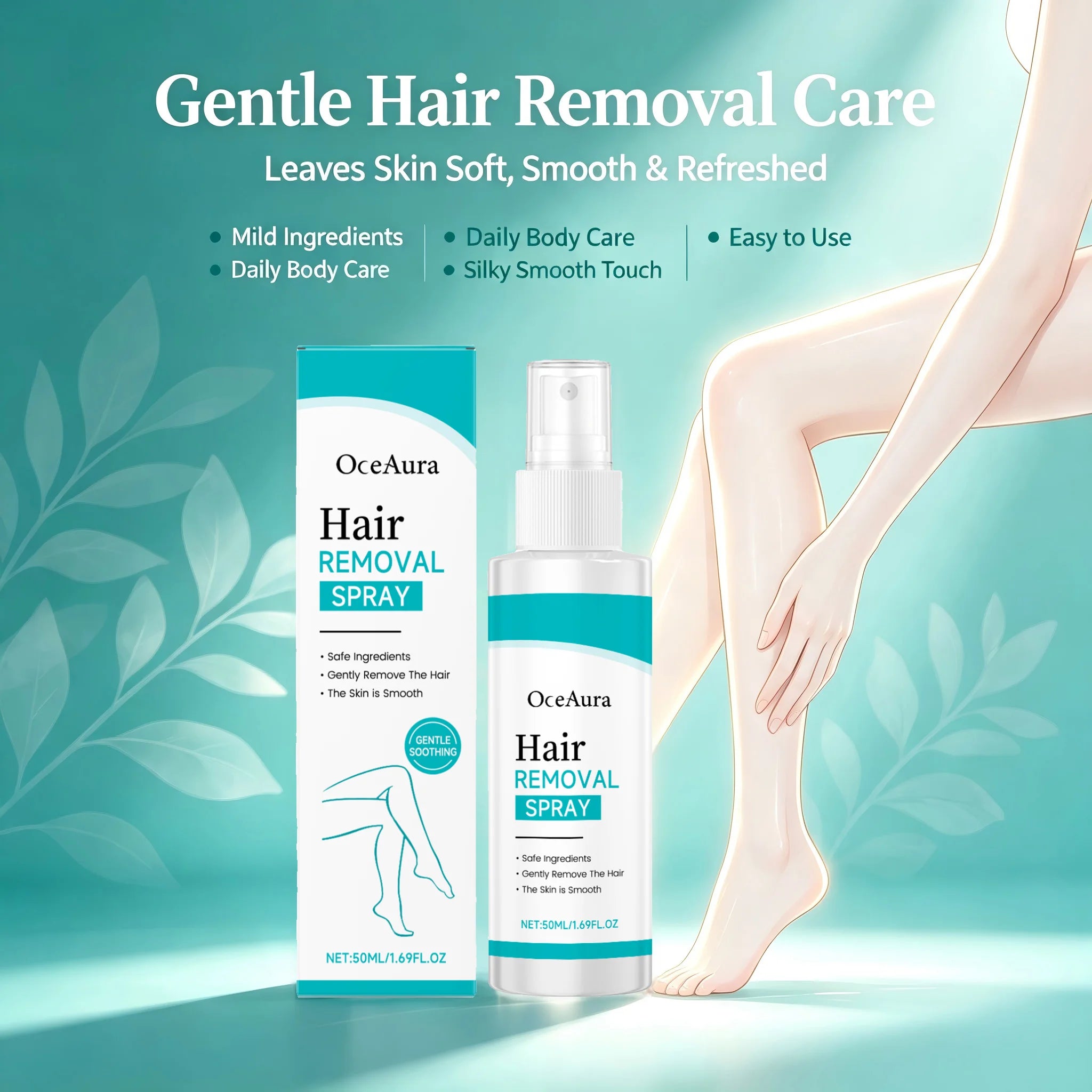 Smooth skin body hair removal spray for arms and legs - 1