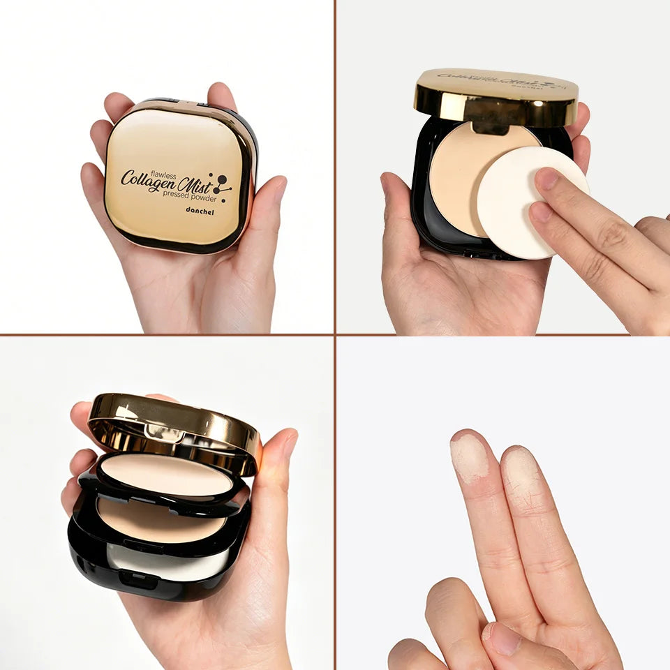 Daily Makeup Routine Flawless Collagen Pressed Powder Matte Finish