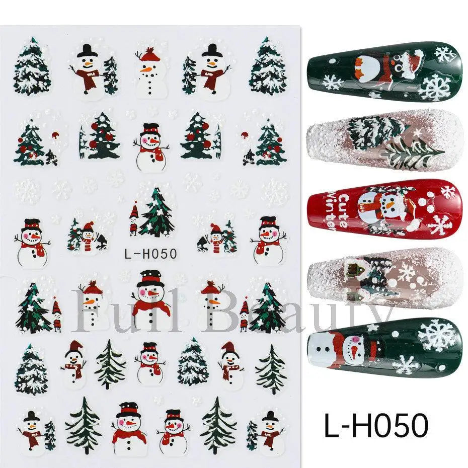 Christmas party nail art decor winter sticker for holiday manicure styling