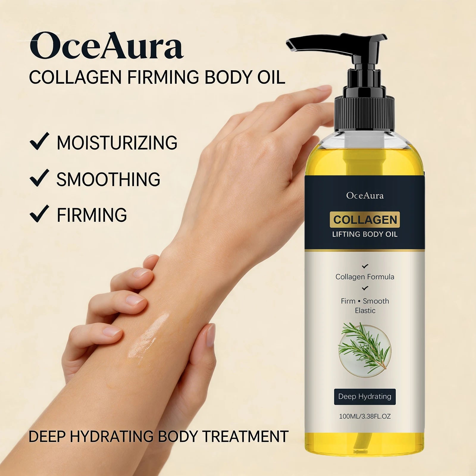Dry Skin Body Care Collagen Lifting Body Oil for Deep Hydration & Firming - 1
