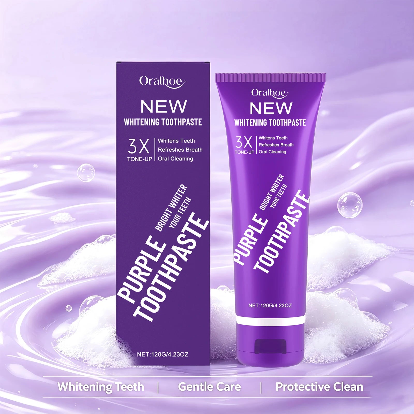 Daily Routine Purple Whitening Toothpaste for Fresh Breath and Clean Teeth - 3