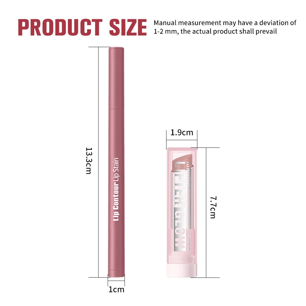 Daily Makeup Lip Liner Pencil and Moisturizing Balm Kit for Natural Look - 6