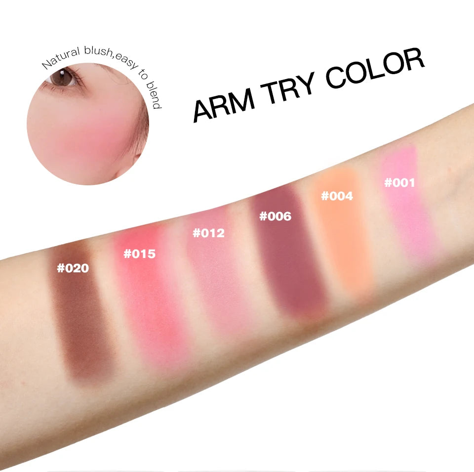 Daily Makeup Embossed Blush Palette with Natural Color Rendering and Glow