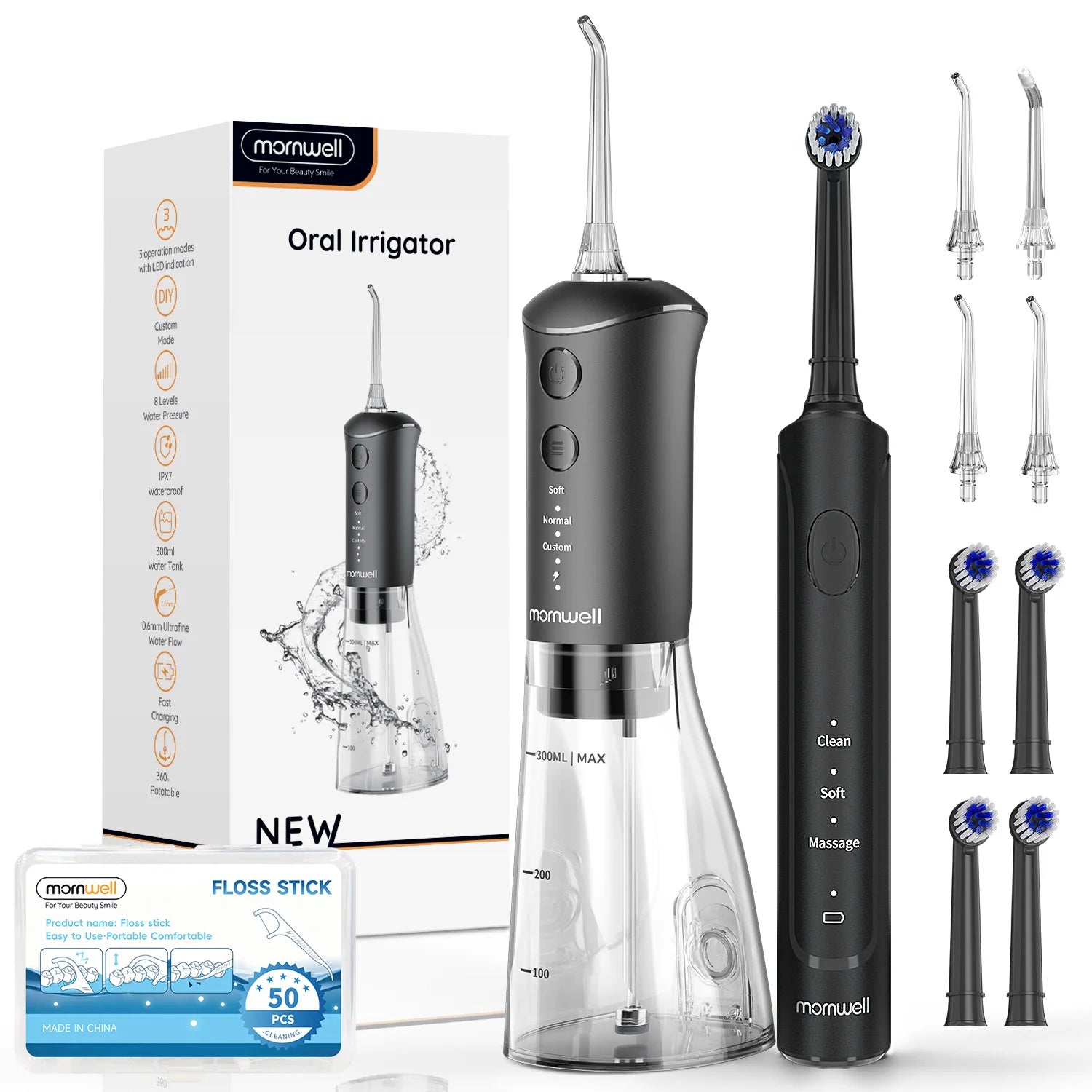 Bathroom Water Flosser and Electric Toothbrush Combo for Oral Clean Kit - 21