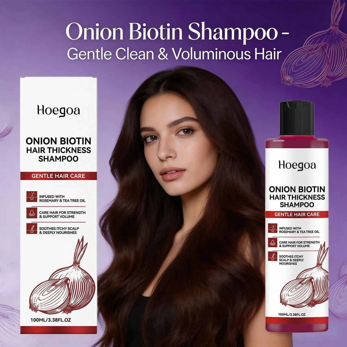 Daily Shower Onion Biotin Shampoo for Voluminous and Smooth Hair Care