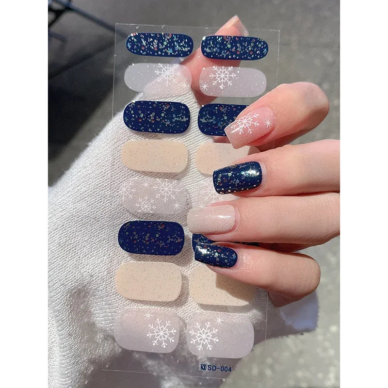 Winter nail art Christmas sticker gel wrap for festive holiday looks - 23
