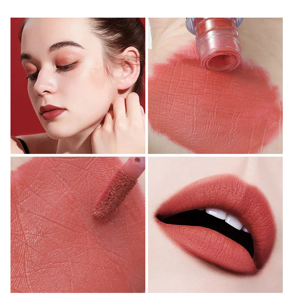 Daily Makeup Matte Velvet Lip Gloss Lipstick Waterproof Non-stick Cup