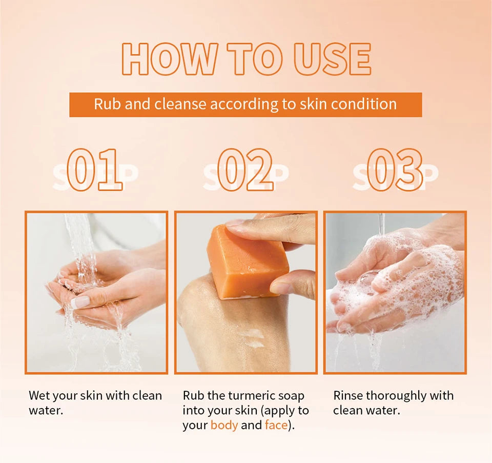 Daily Skincare Turmeric Soap Bar for Deep Cleaning Face and Body