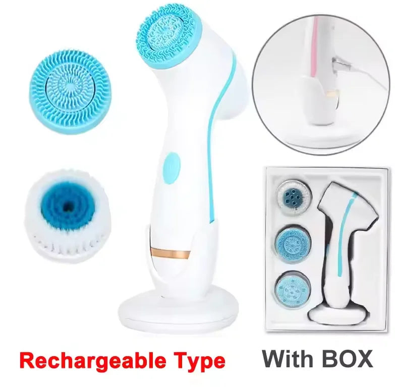 Daily Skincare Spin Facial Brush for Deep Cleansing and Gentle Exfoliating