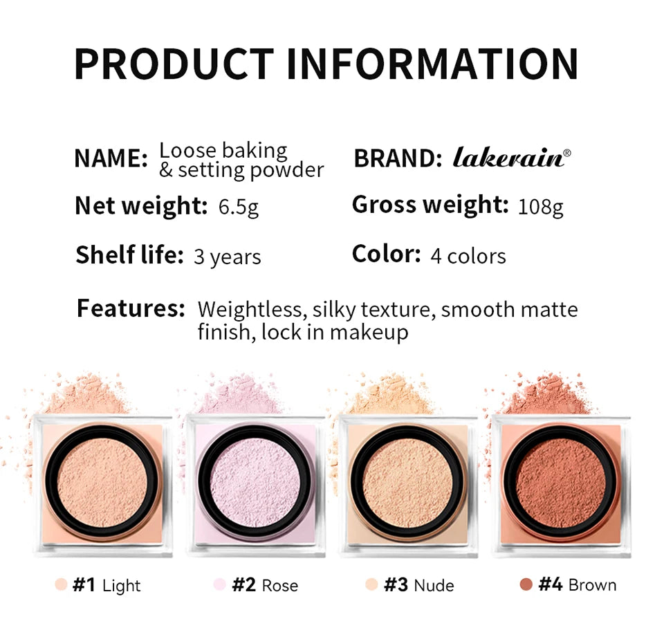 Daily Makeup Routine Loose Setting Powder for Flawless Matte Finish