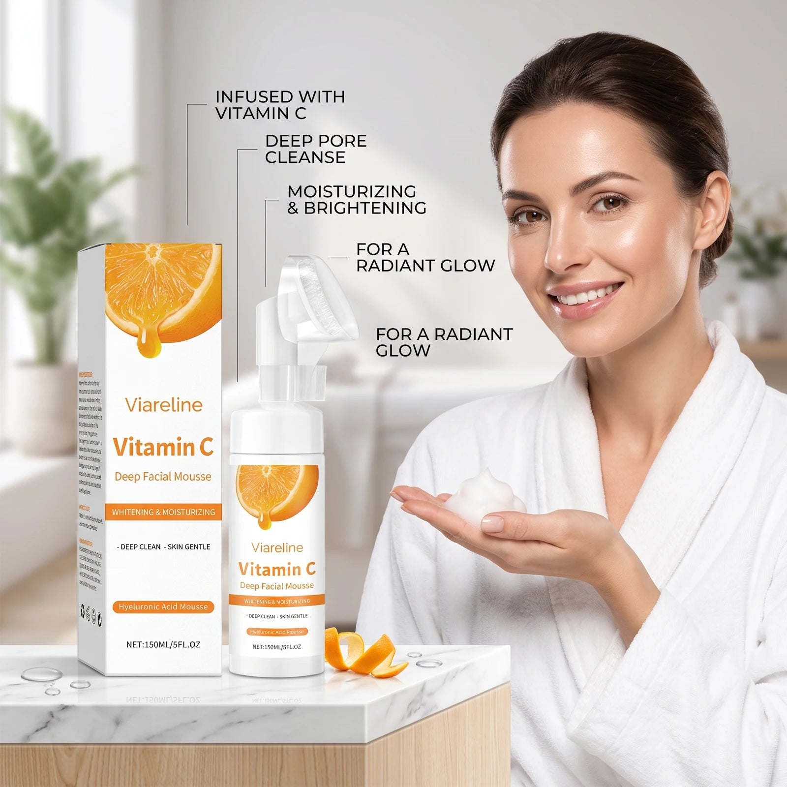 Daily skincare routine Vitamin C Facial Cleanser for deep cleansing pores - 3