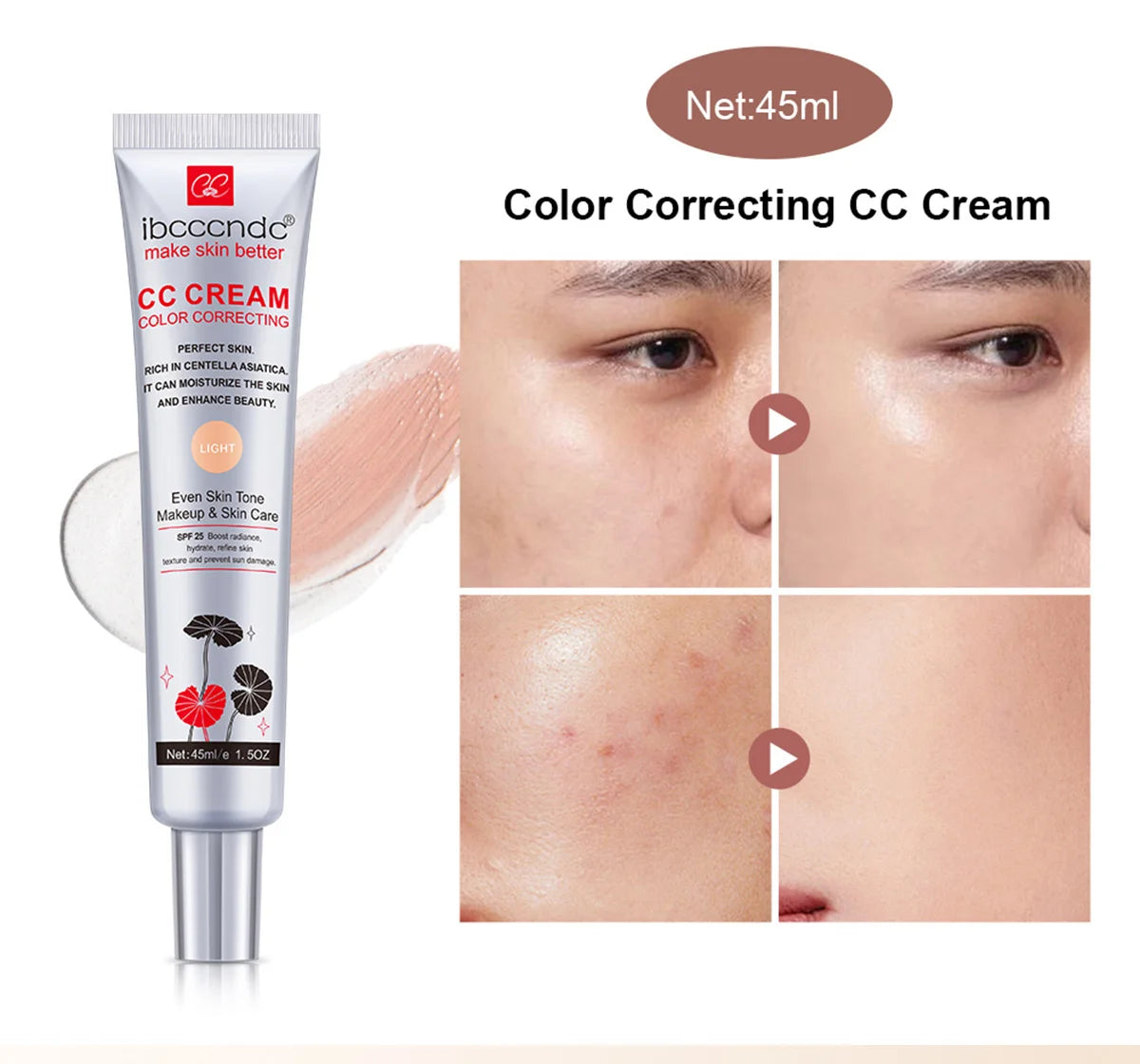 Daily Makeup Routine Color Correcting CC Cream Natural Luminous Finish - 11