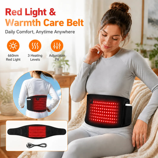 Menstrual Cramps Relief Red Light Waist Belt Heating Pad Support