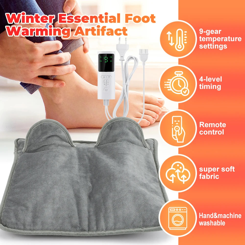 Office Desk Foot Warmer Electric Heating Pad with Nine Heat Settings - 2