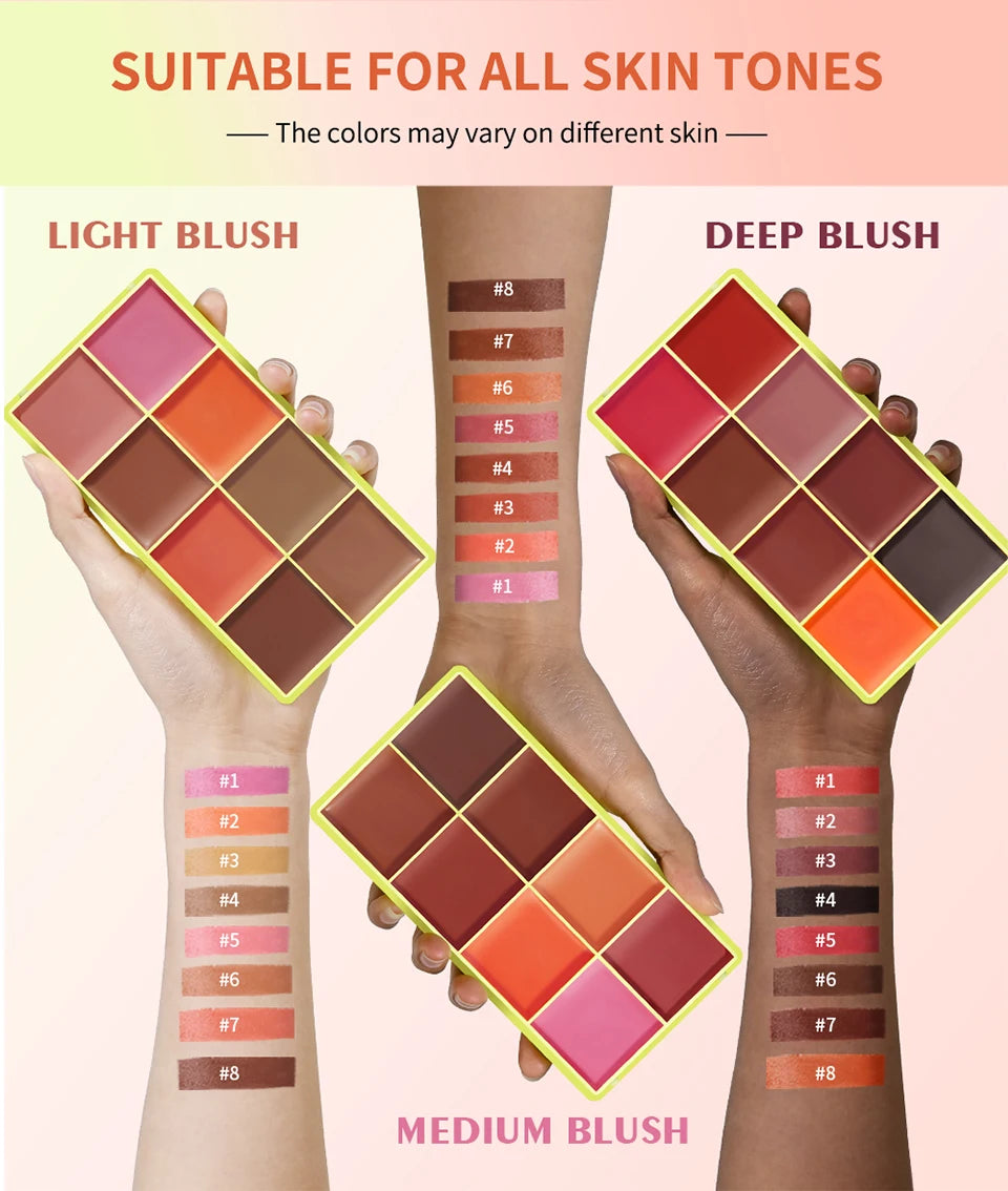 Daily Makeup Blusher Cream Plate for Natural Finish and Long Lasting Look - 12