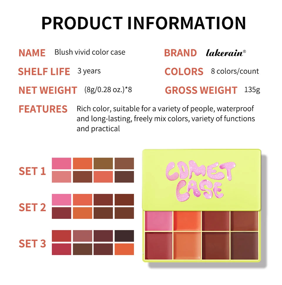 Daily Makeup Blusher Cream Plate for Natural Finish and Long Lasting Look - 16