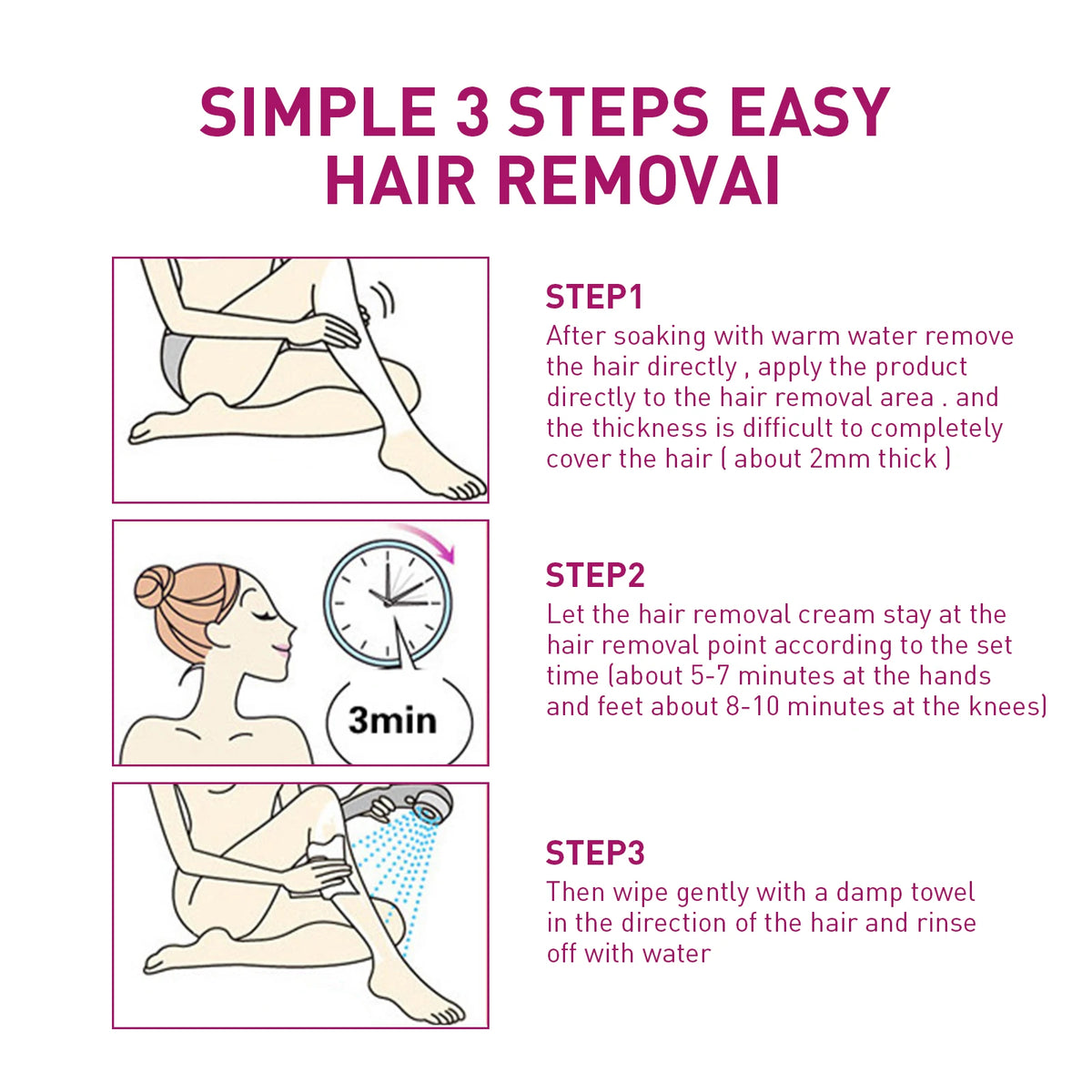 At Home Body Grooming Hair Removal Cream for Painless Soft Skin Care