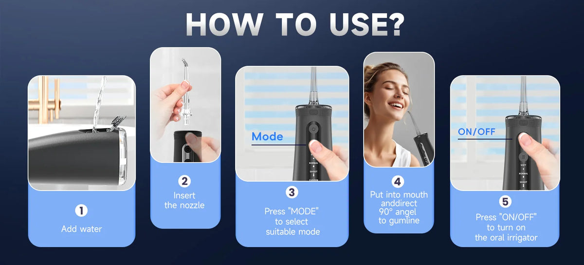 Home Teeth Whitening Oral Water Flosser for Deep Cleaning and Gum Care