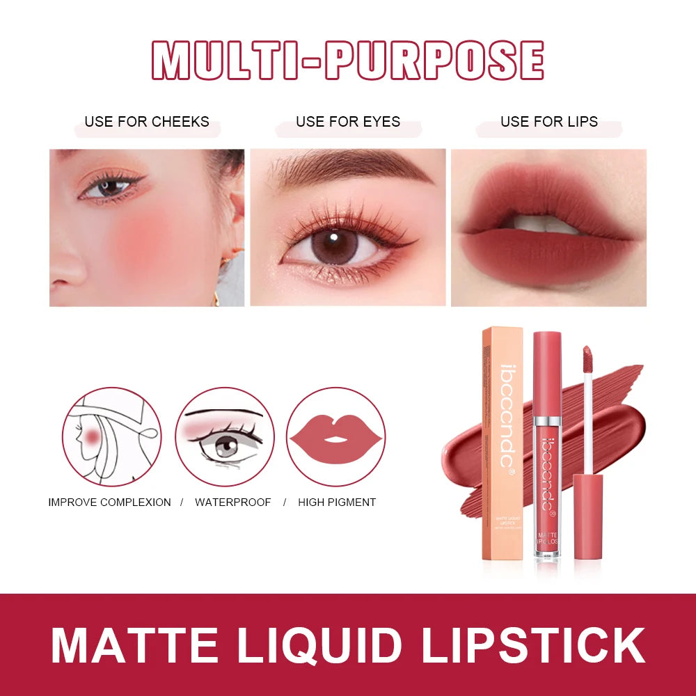 Daily Makeup Matte Velvet Lip Gloss Lipstick Waterproof Non-stick Cup