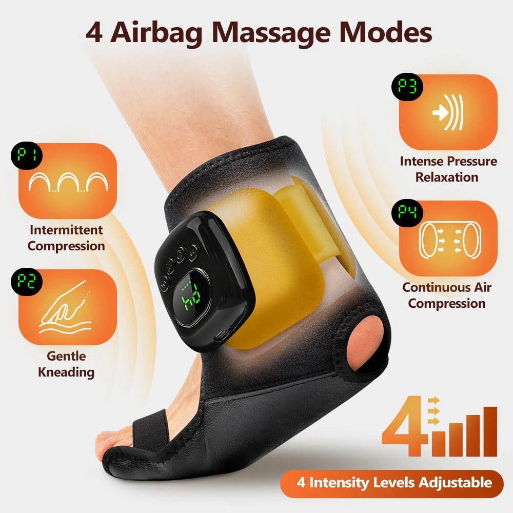 Relaxing at Home Air Compression Ankle Massager with Heat Therapy - 7