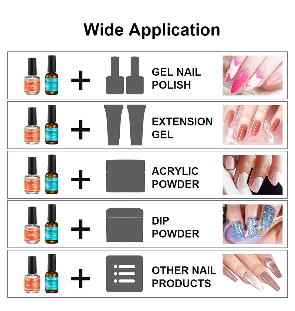 Professional Manicure Nail Prep Dehydrator And Primer Set For Long Wear