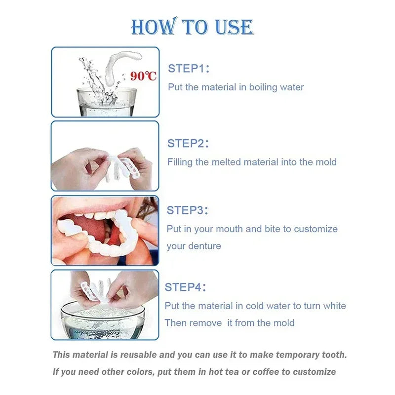Daily Smile Veneer Snap-on Teeth Kit for Temporary Tooth Replacement - 3
