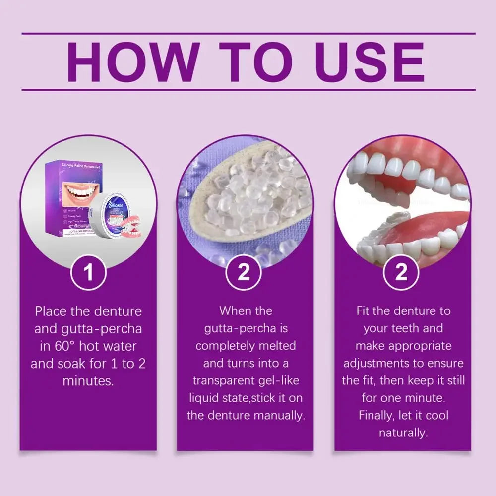 Daily Use Denture Reliner Kit for Comfort and Temporary Teeth Fit - 7