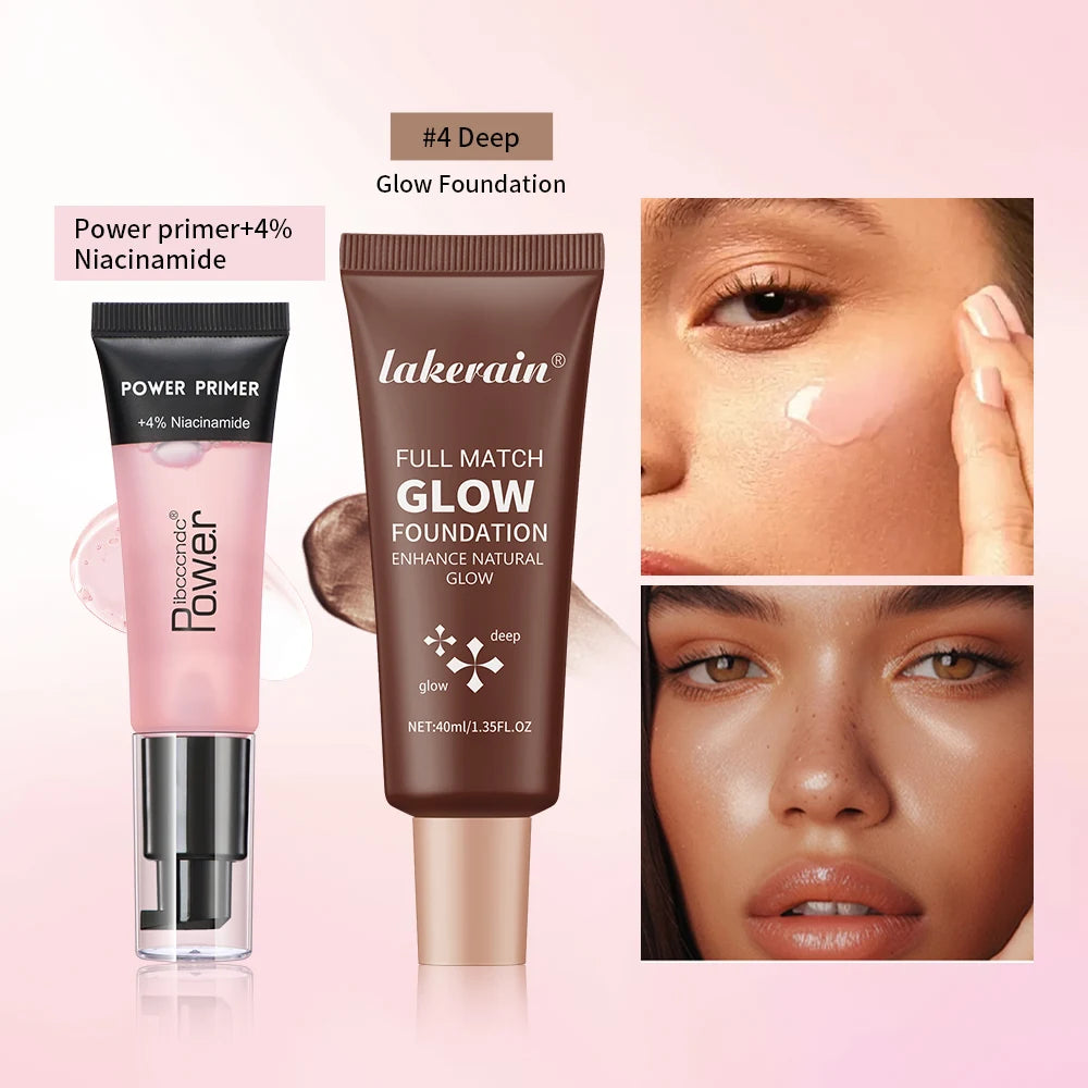 Daily Makeup Routine Primer Gel And Glow Foundation Kit For Radiance