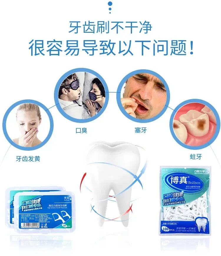 Daily Dental Care Portable High Tension Dental Floss Picks Dispenser