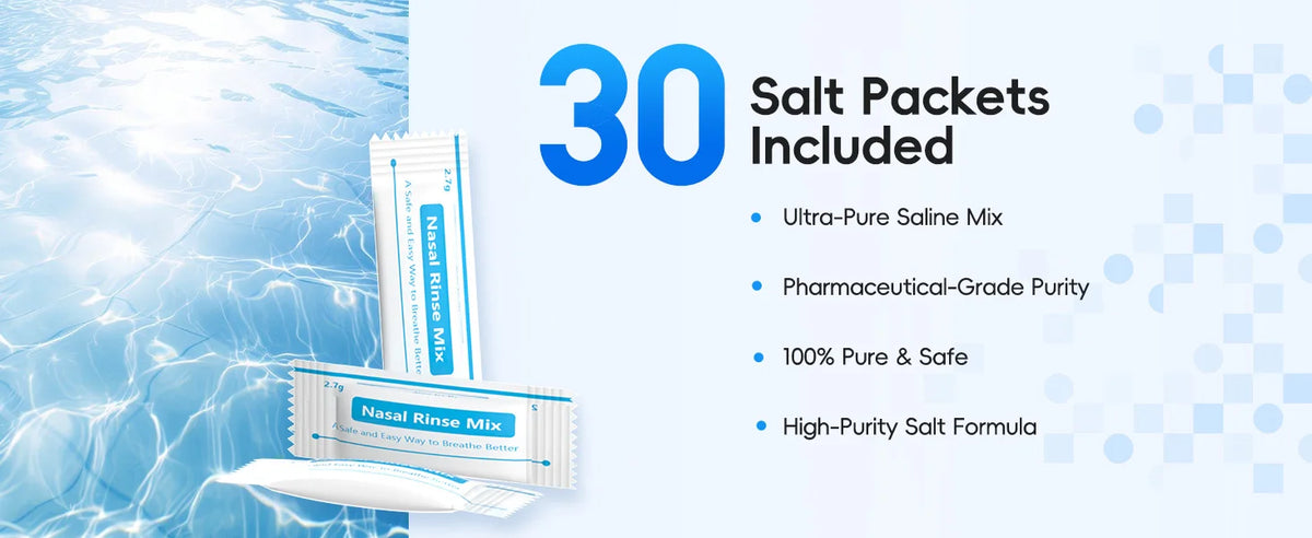 Sinus allergy relief nasal irrigation system for easy congestion care