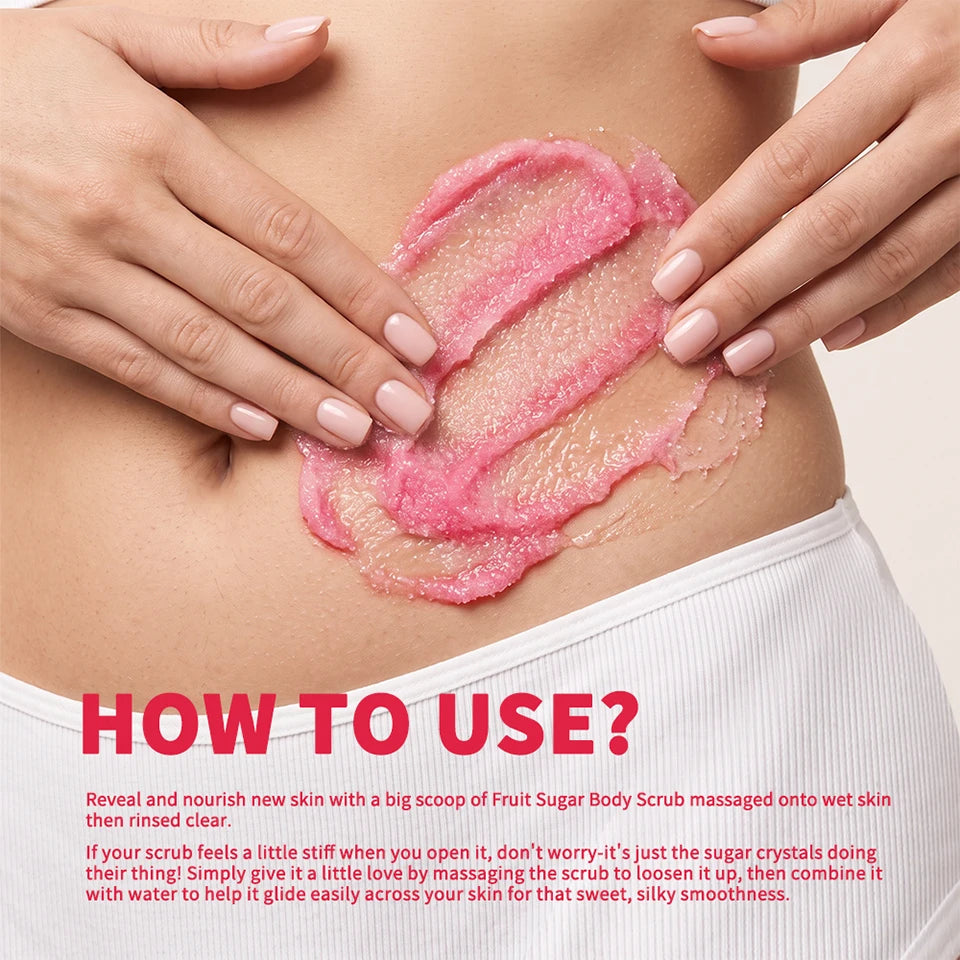 Shower Routine Raspberry Vanilla Sugar Body Scrub for Smooth Skin Care