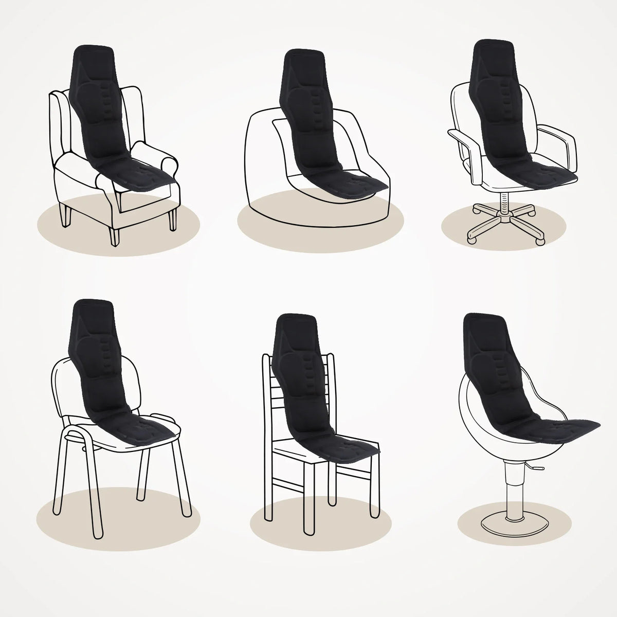 Home and Car Electric Back Massager Chair Cushion with Heat and Vibration