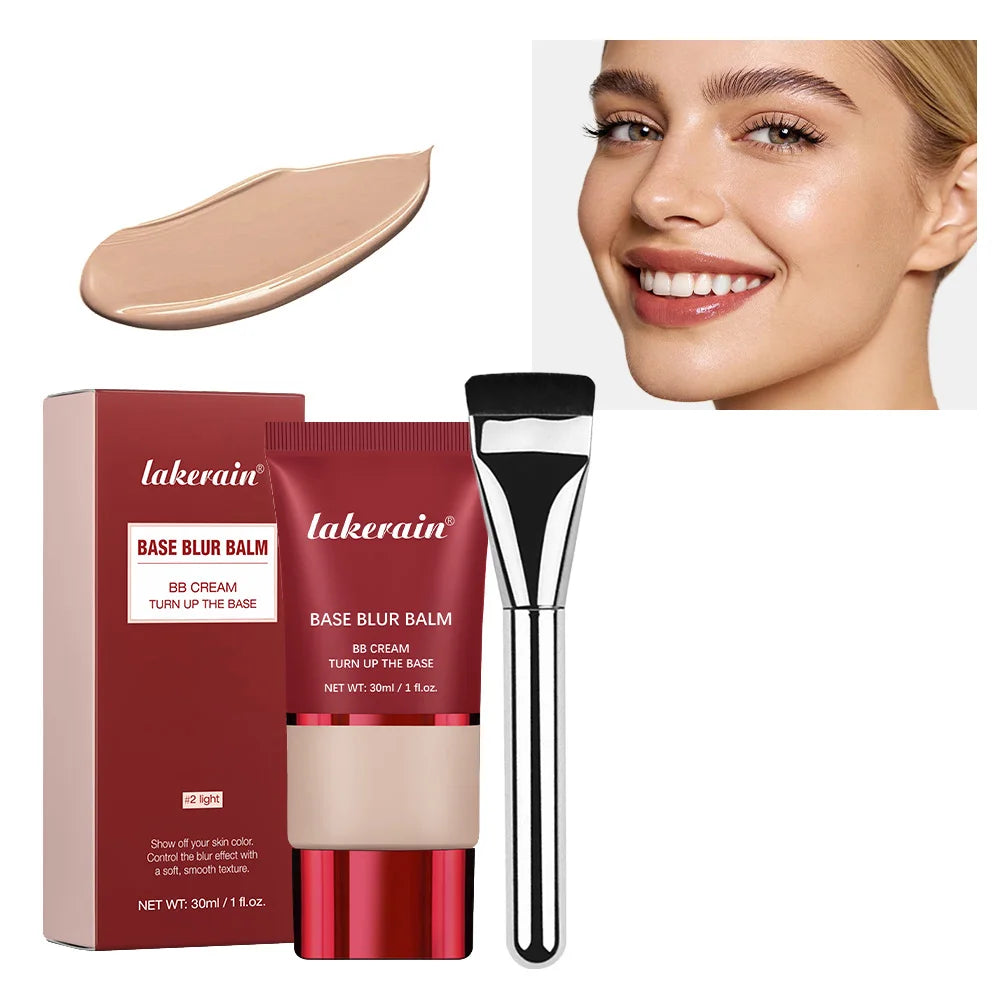 Daily Makeup Blur Base Balm and Dual Brush Set for Smooth Finish - 25