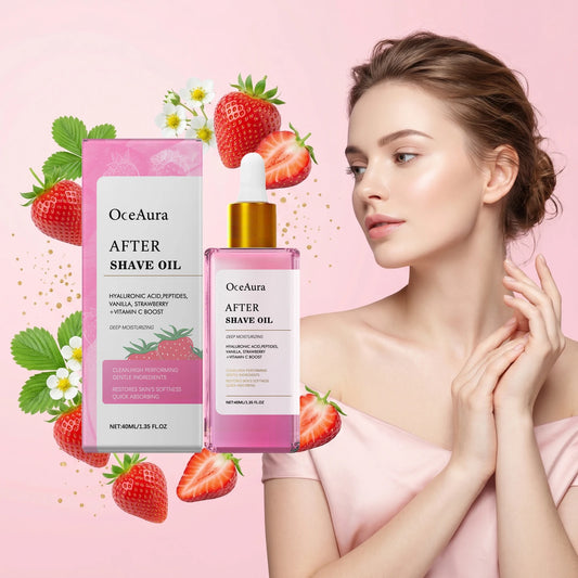Post shave irritation and redness soothing after shave oil for soft skin