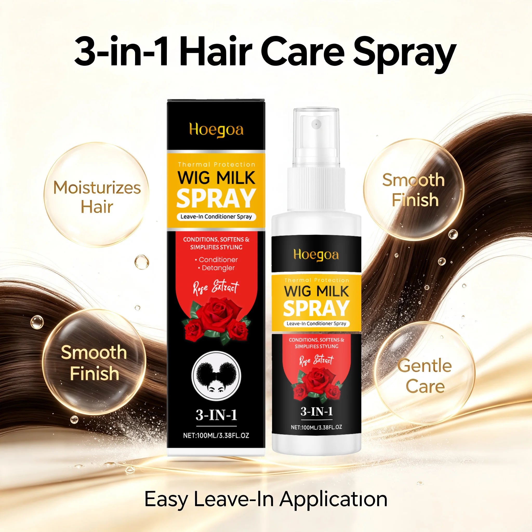 Daily styling wig conditioning spray for smooth and frizz free hair - 2