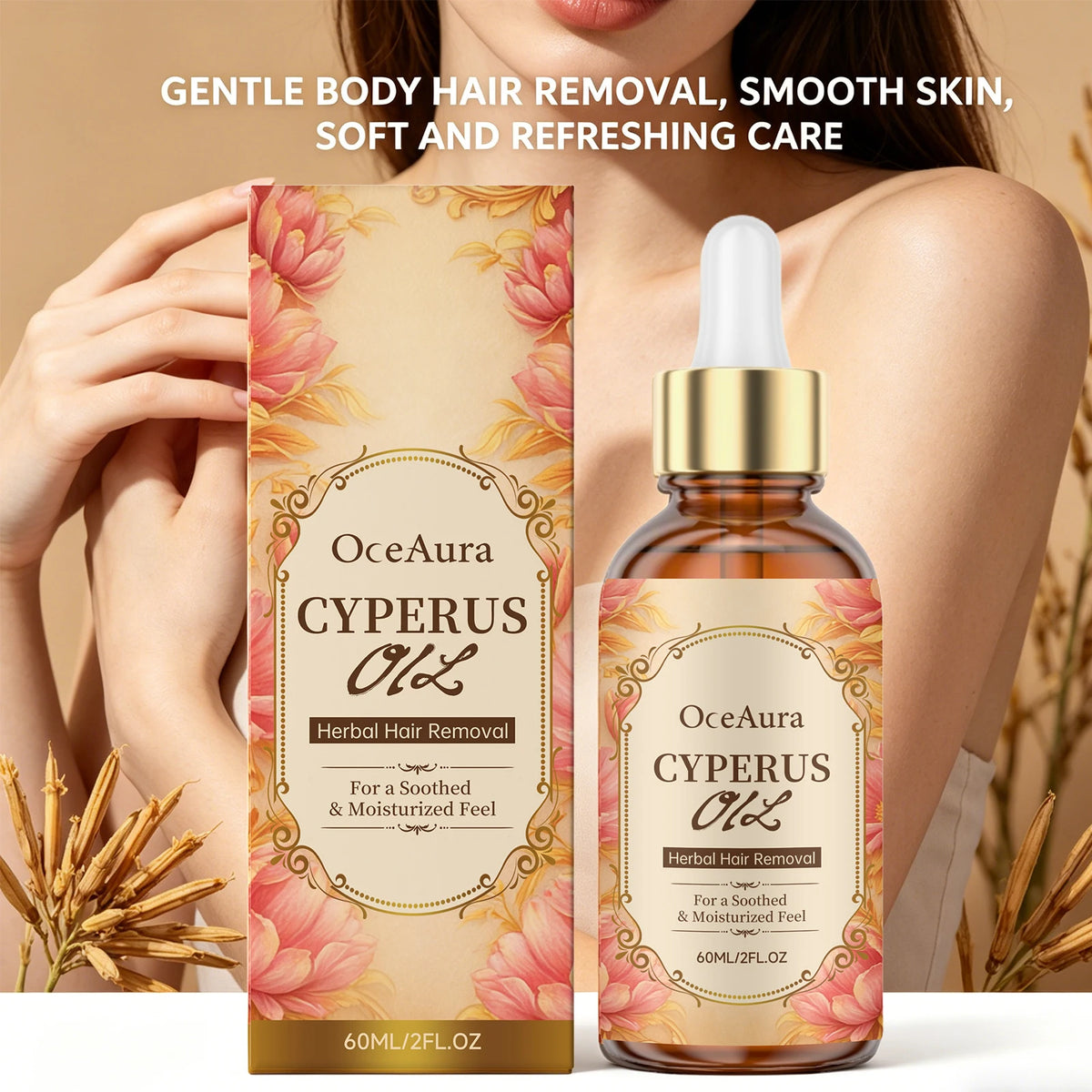Smooth Skin Cyperus Oil Hair Growth Inhibitor for Soothed Hydration Care