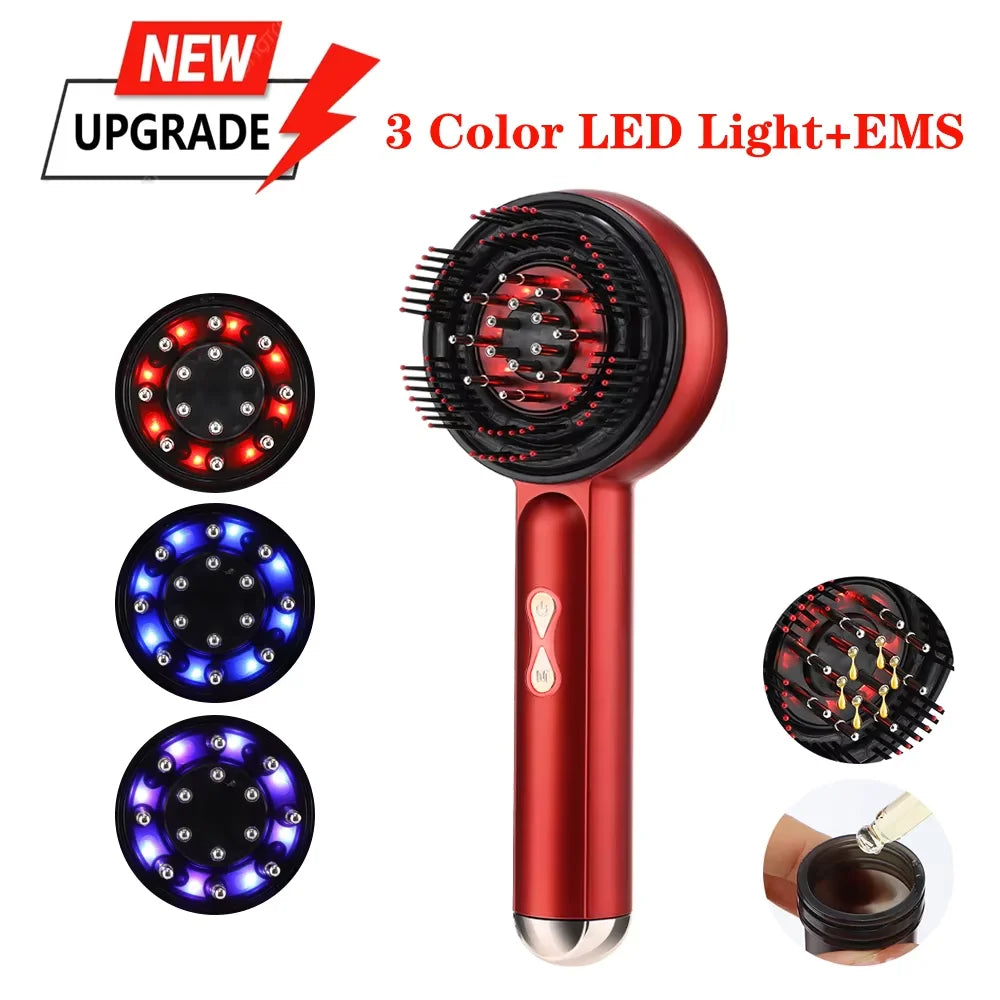 Scalp Care Electric Massage Comb with Red Light and Oil Applicator