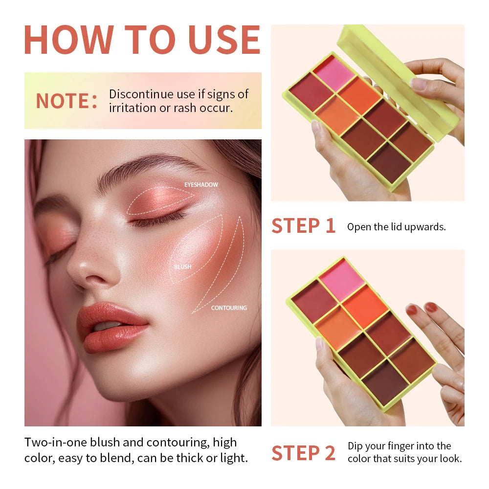 Daily Makeup Blusher Cream Plate for Natural Finish and Long Lasting Look - 3