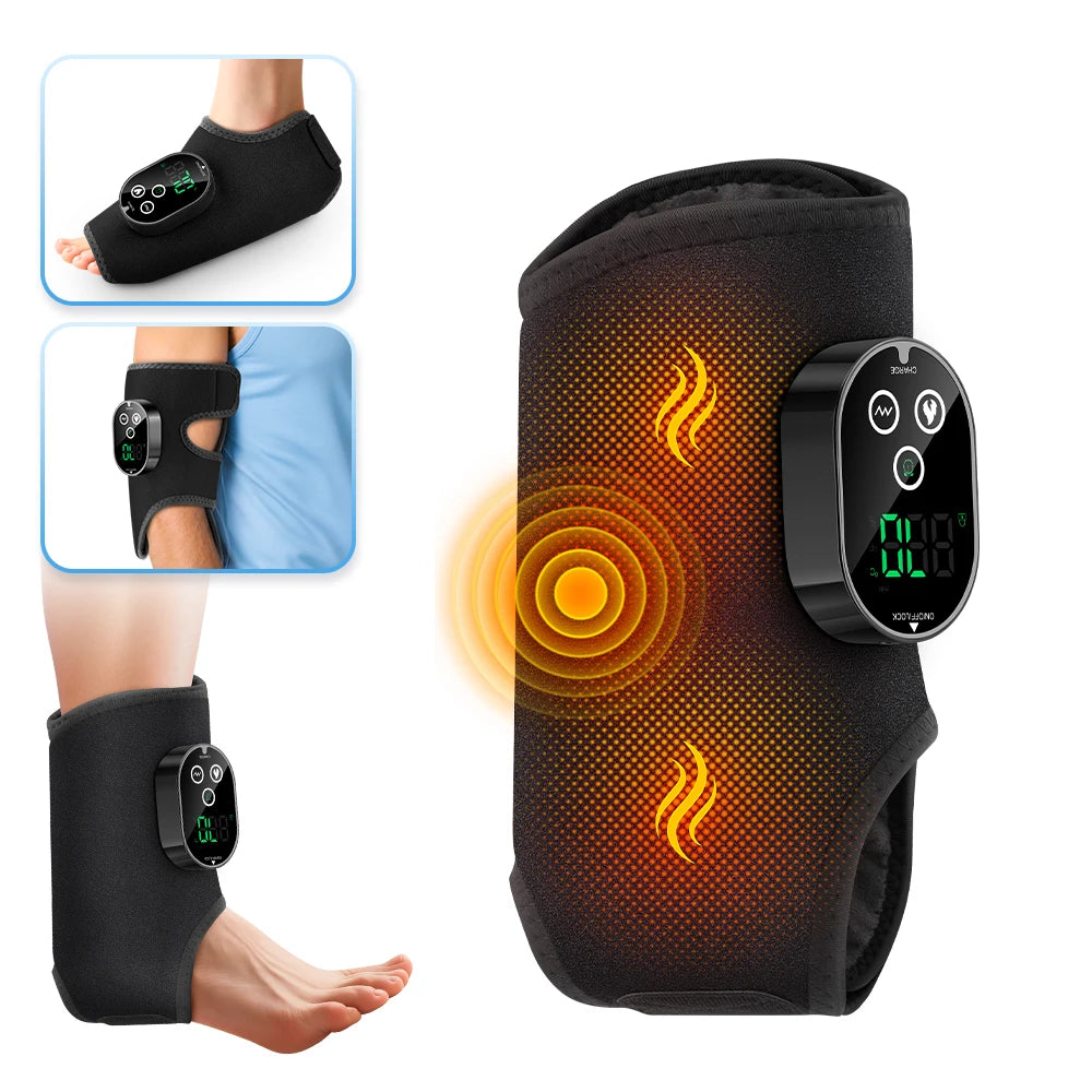At Home Ankle Calf Foot Vibration Massager With Six Level Heating
