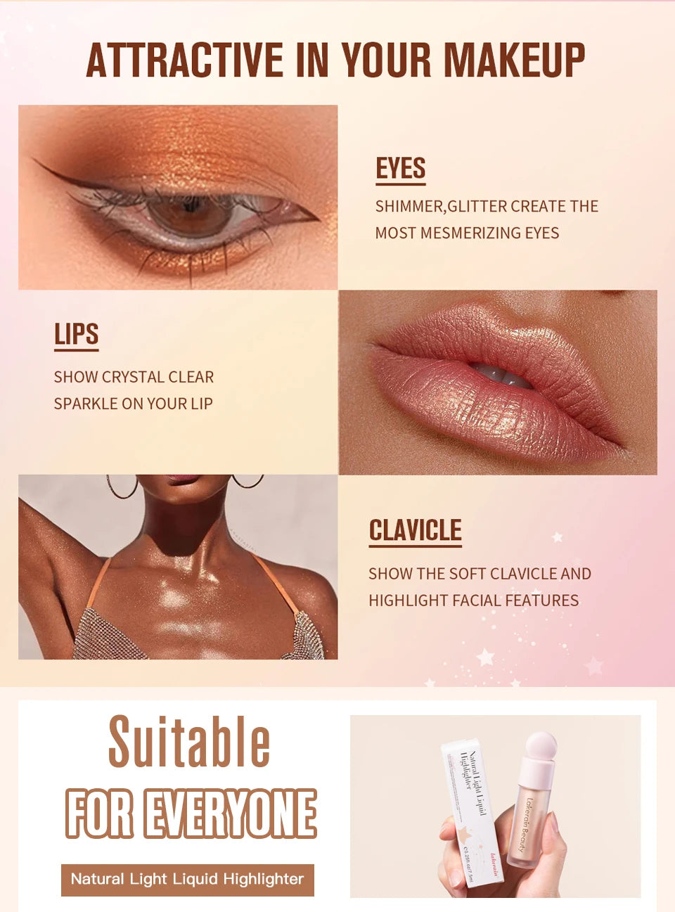 Daily Makeup Natural Light Liquid Highlighter for Radiant Glow