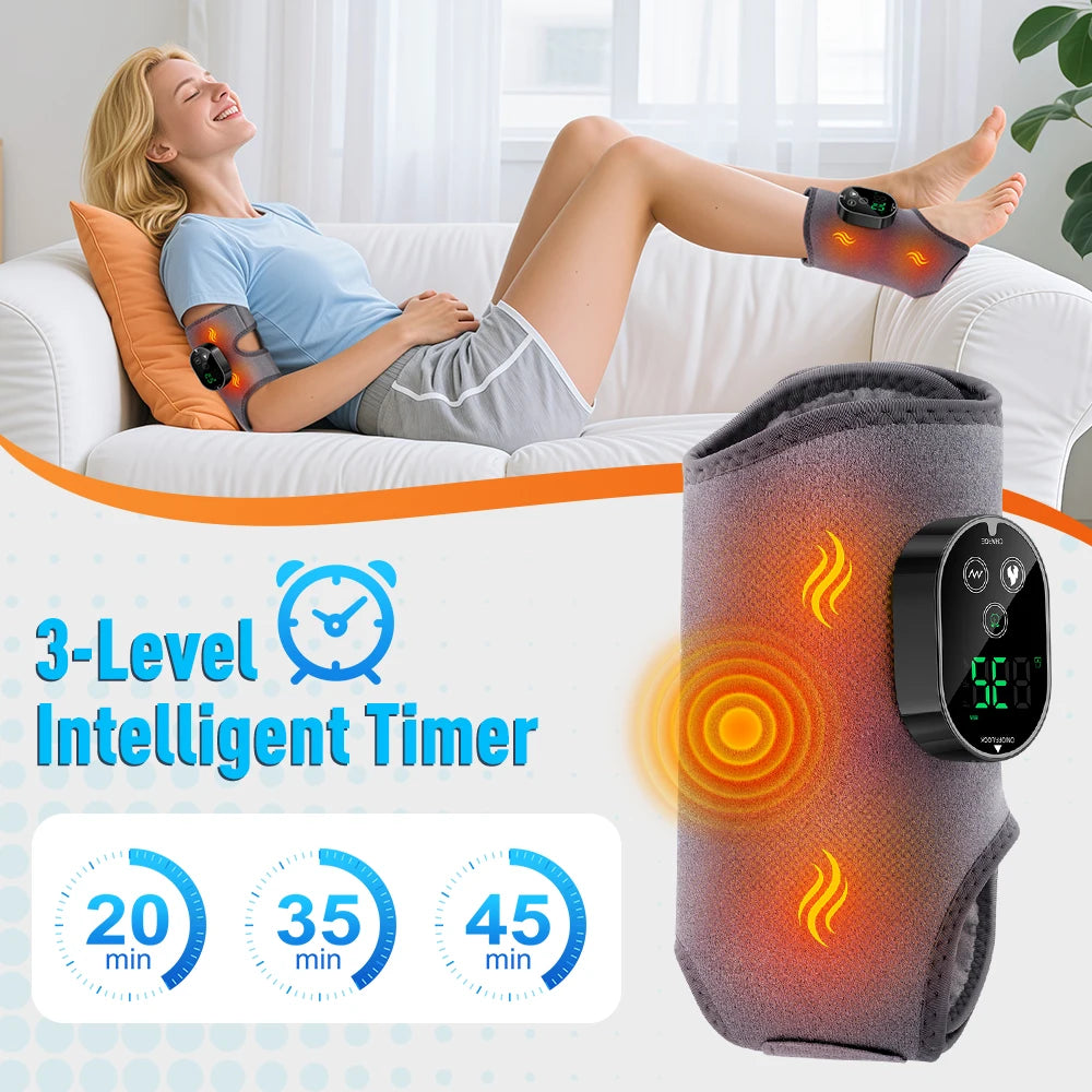 At Home Ankle Calf Foot Vibration Massager With Six Level Heating - 4