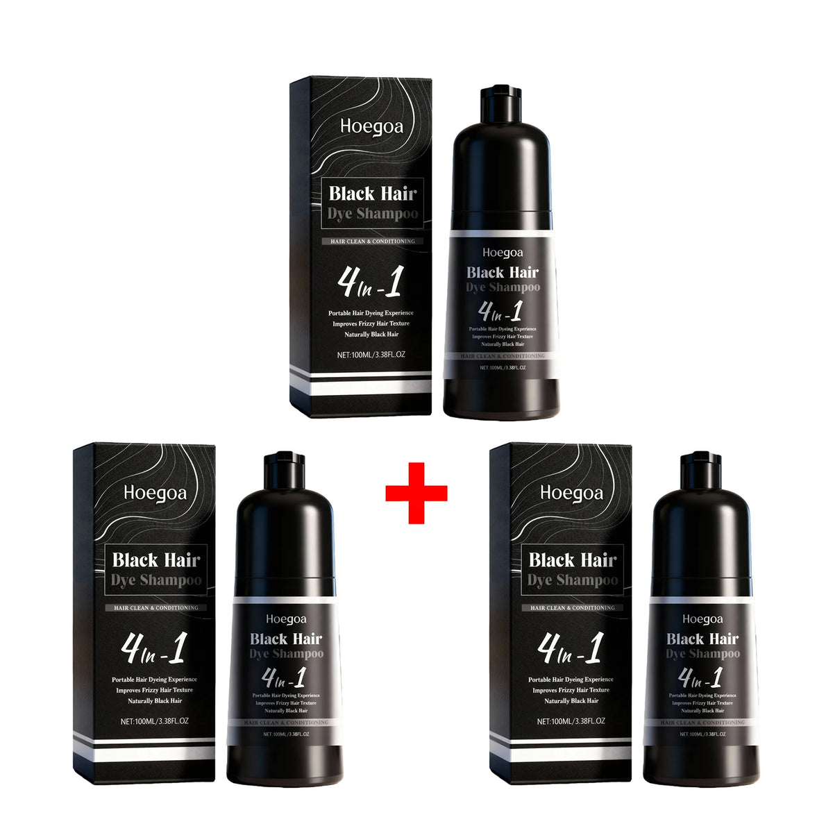 Bathroom Hair Care Black Hair Dye Shampoo for Gray Coverage and Shine
