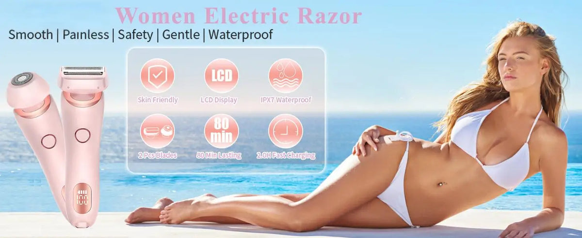Bathroom Electric Shaver for Women Painless Lady Razor Smooth Shaving