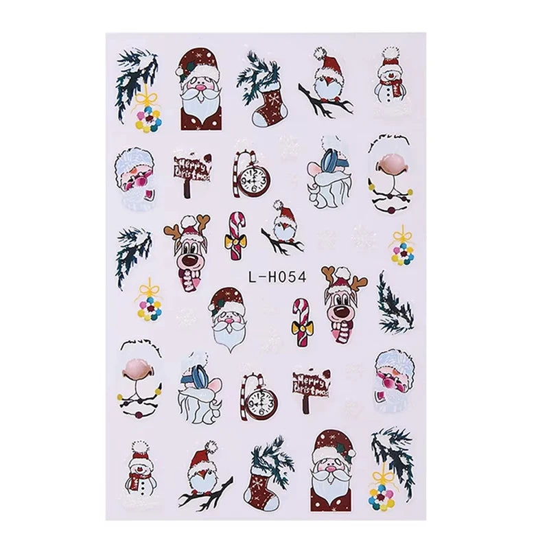 Christmas party nail art decor winter sticker for holiday manicure styling