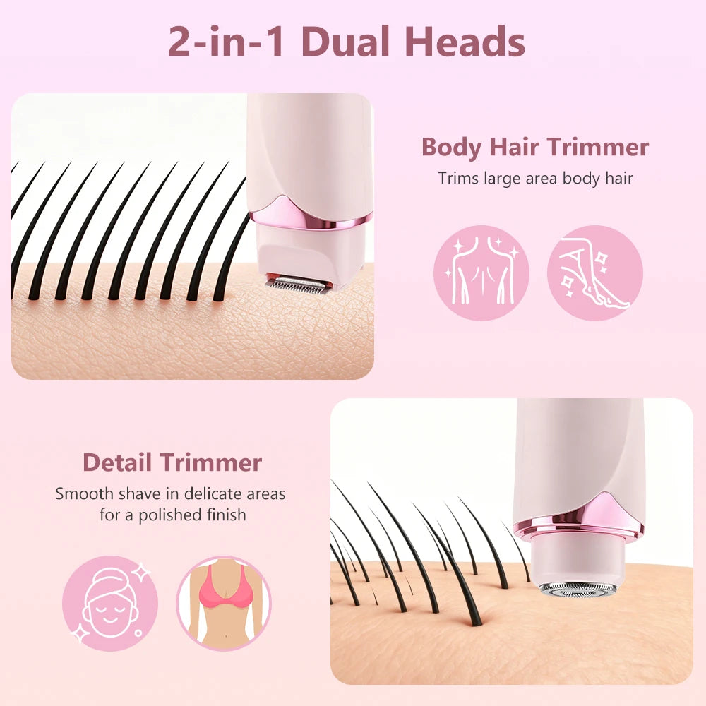 Bathroom Electric Shaver Dual Head Trimmer for Smooth Hair Removal - 8