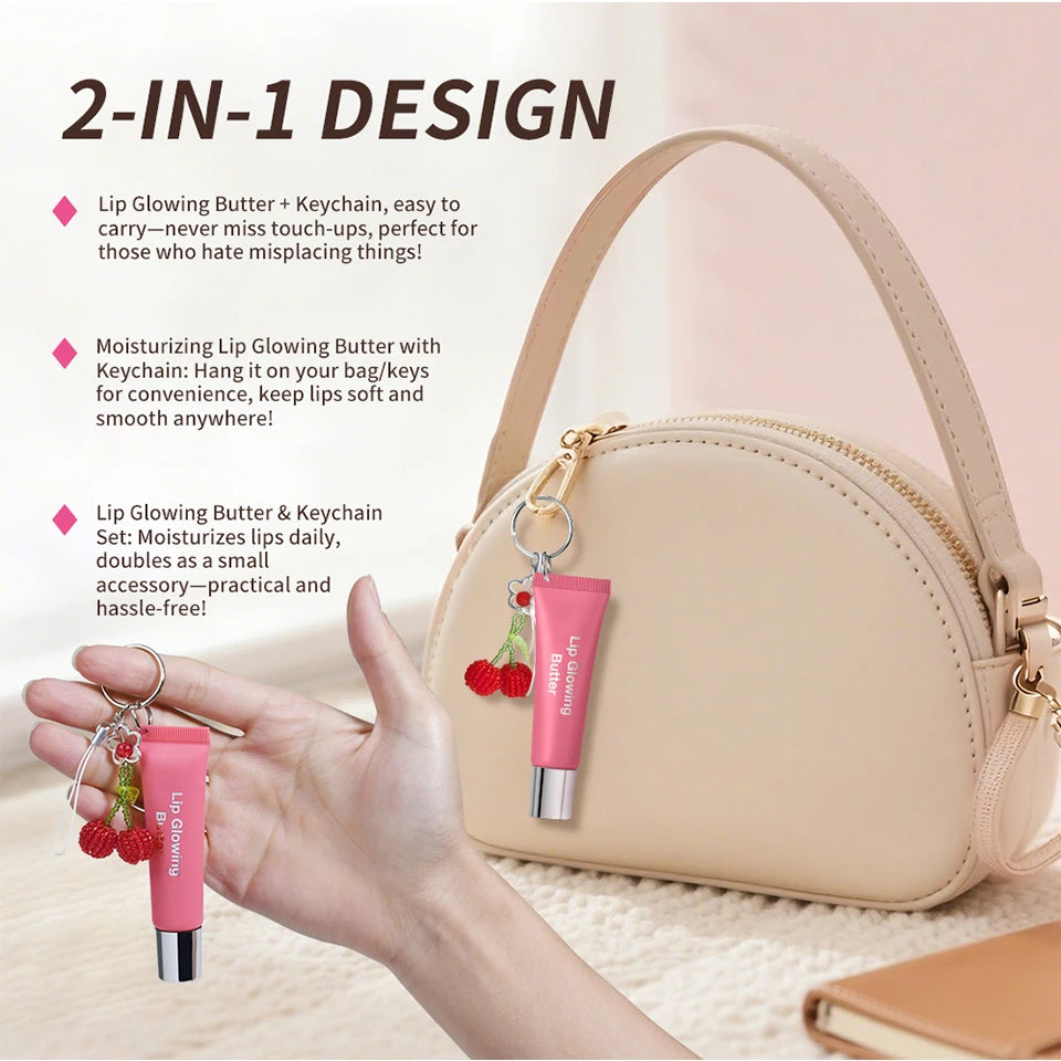Daily Makeup Lip Gloss With Keychain For Long Lasting Hydrating Care