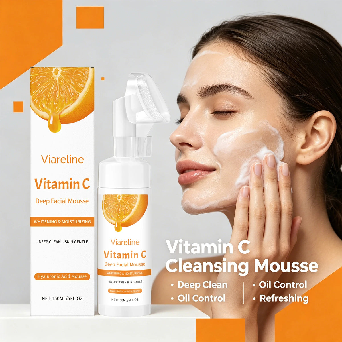 Daily skincare routine Vitamin C Facial Cleanser for deep cleansing pores