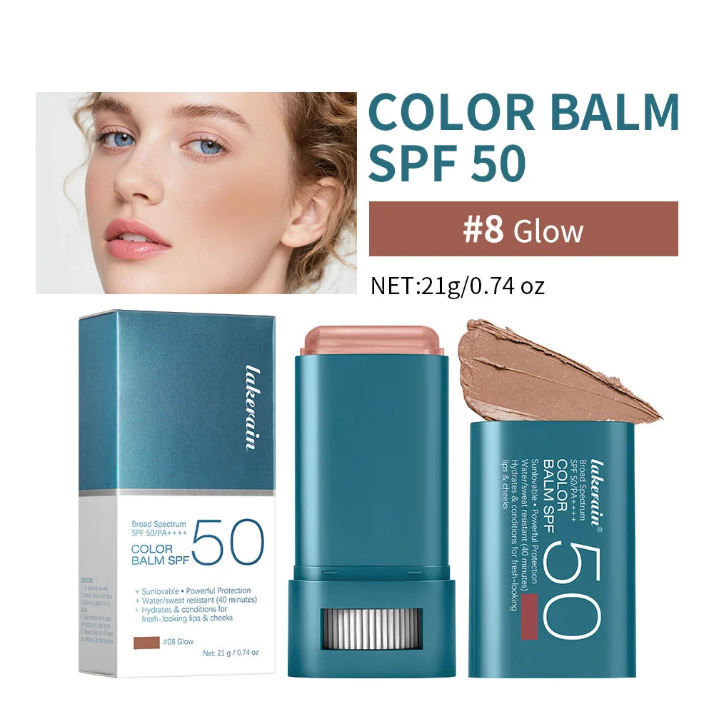 Outdoor Makeup SPF 50 Blush Balm Stick for Sun Protection and Color - 28